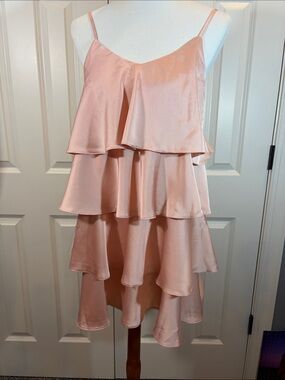 LE SOIR by Molly Bracken Spaghetti Strap Dress - Blush Rose